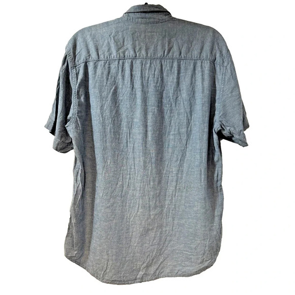 Coastaoro Linen Chambra Button Up Collared Top Men Sz L Coastal Staple Essential - Picture 4 of 8